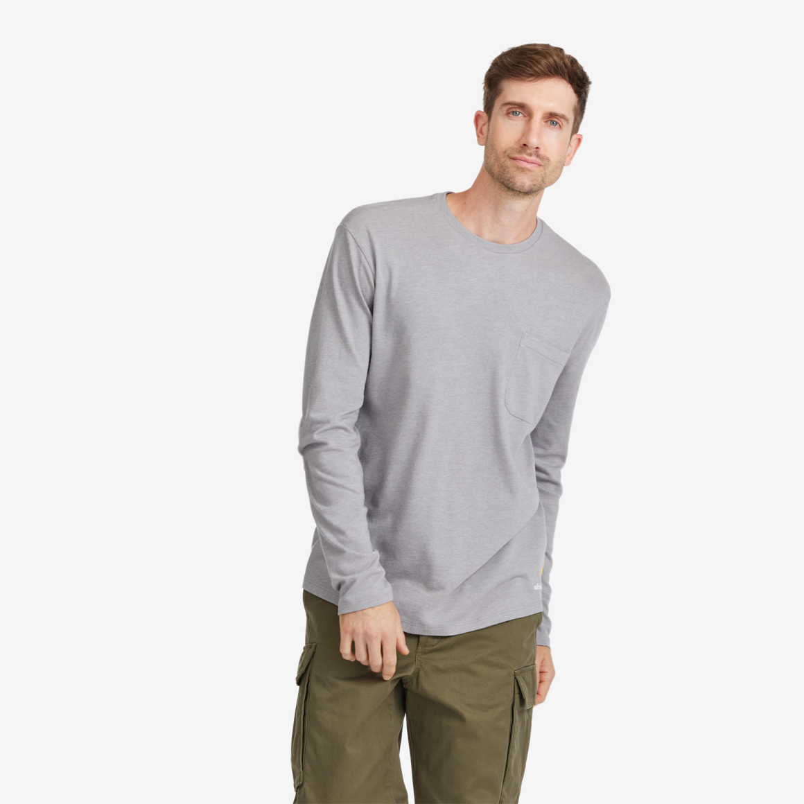 Men's Long Sleeve Tee - Medium Grey