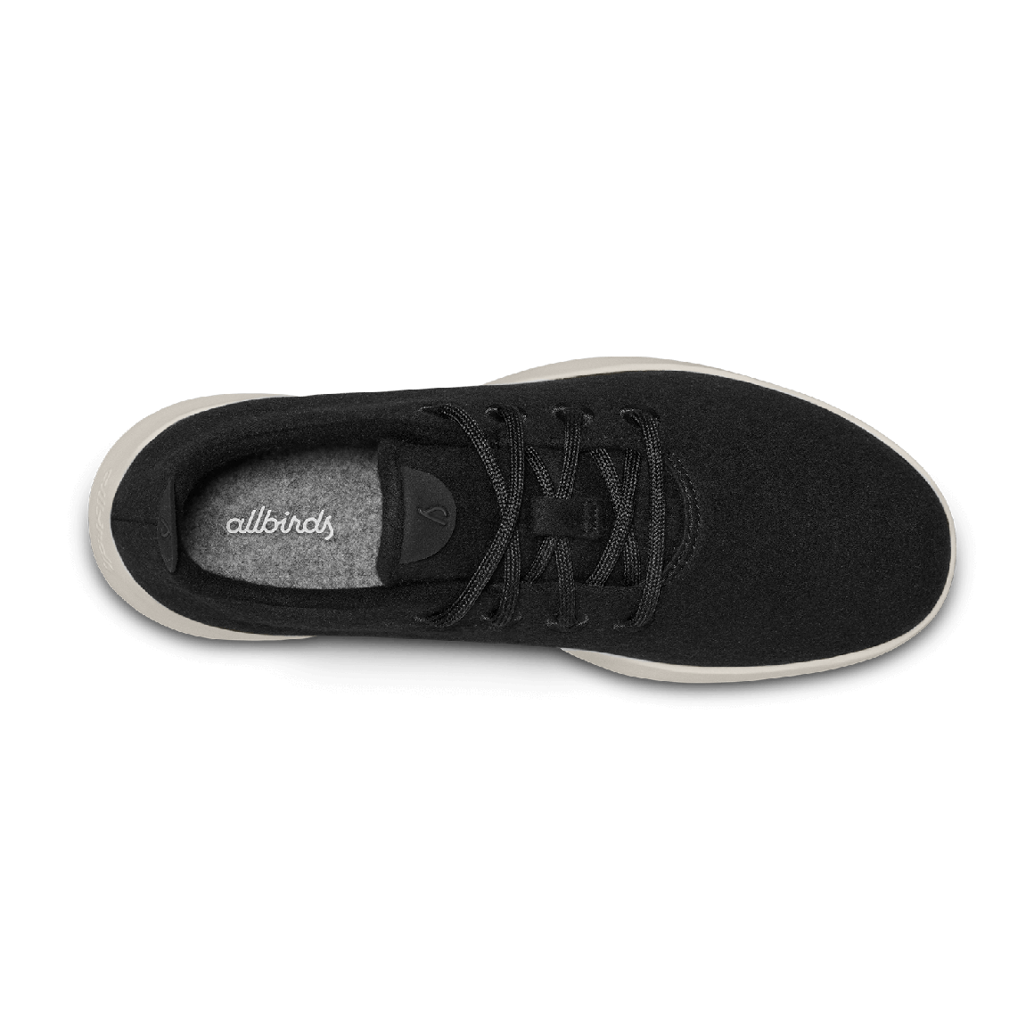 Women's Wool Runner - True Black (Cream Sole)