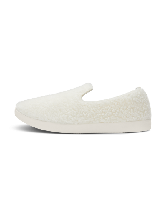 Smallbirds Wool Loungers - Big Kids - Natural White Fluffs (Natural White Sole)